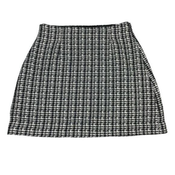 Aritzia Babaton Bryn High Waisted Tweed Mini Skirt In Black Espace Womens Size 4 - Picture 3 of 7